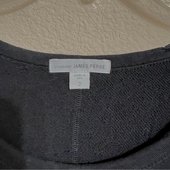 Standard James Perce Womens Raglan French Terry Sweatshirt Dress M Black Casual - Picture 6 of 8